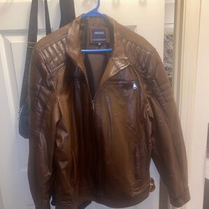 Two leather jackets, one blazer, and one bomber. Chestnet brown $175 each.